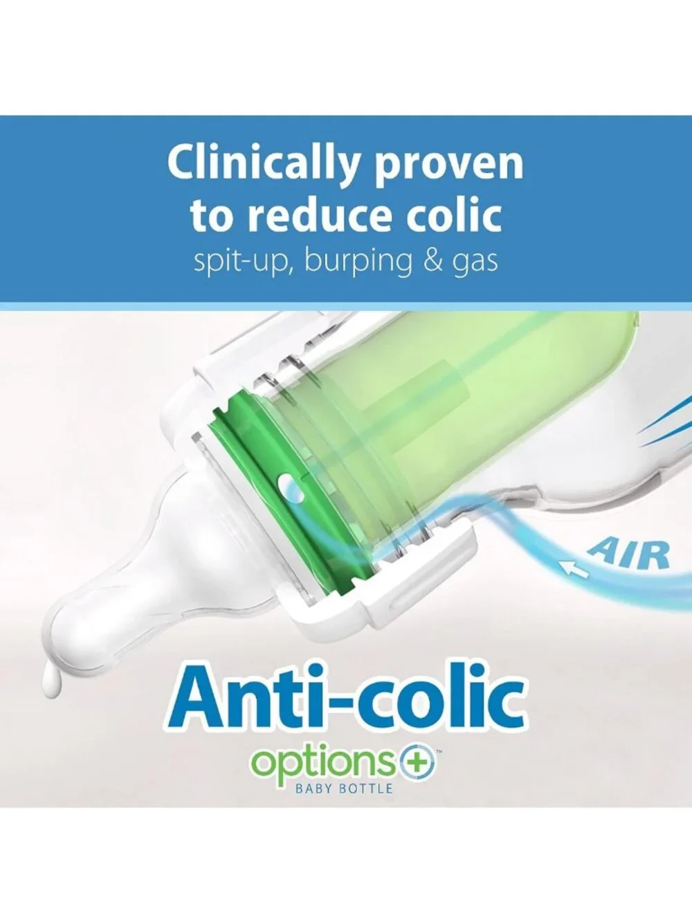 Anti-Colic Breast to Bottle Feeding Set, Slow Flow Nipples, Silicone Pacifier
